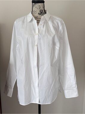 Boden White Button Down Shirt Cotton Classic Long Sleeve US 14 UK 18